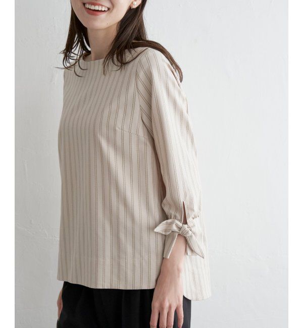 IKKA LOUNGE「袖リボンブラウス」|シャツ・ブラウス|ベージュ