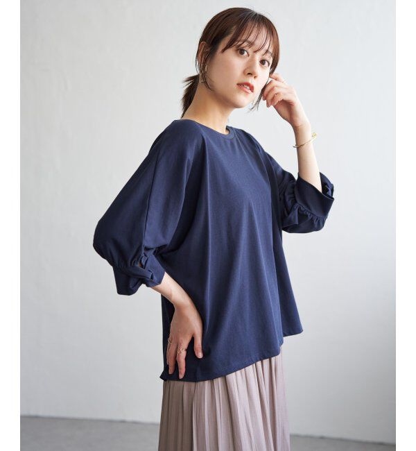 ikka「冷感ツイストドルマンプルオーバー」|プルオーバー|ネイビーブルー