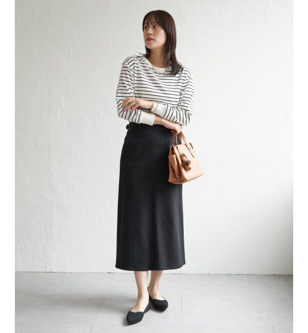 ikka「コットンUSA裾ラウンドロンT」|Tシャツ・カットソー|