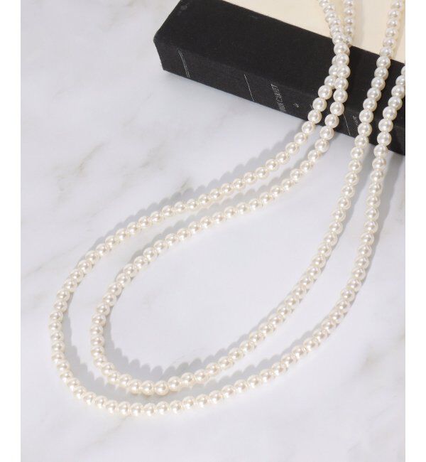ikka「ロングパールネックレス」|その他|オフホワイト