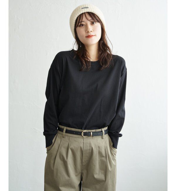 ikka「コットンUVケア裾ラウンドロンT」|Tシャツ・カットソー|