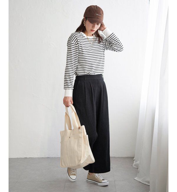 ikka「コットンUVケア裾ラウンドロンT」|Tシャツ・カットソー|