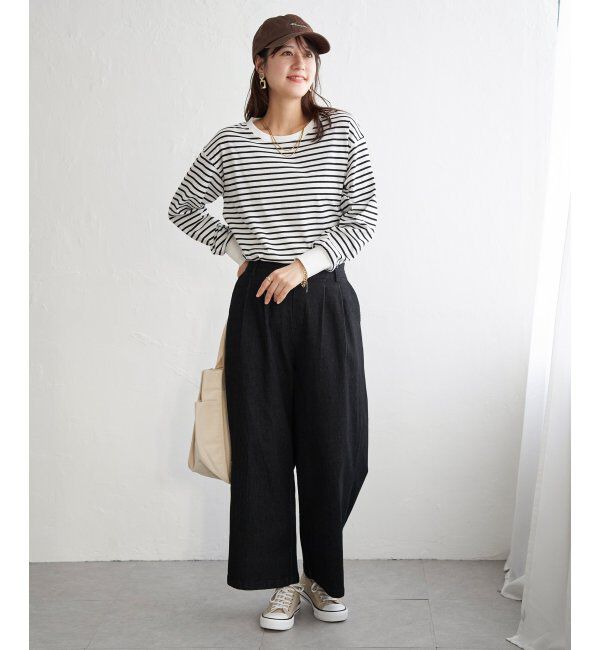 ikka「コットンUVケア裾ラウンドロンT」|Tシャツ・カットソー|