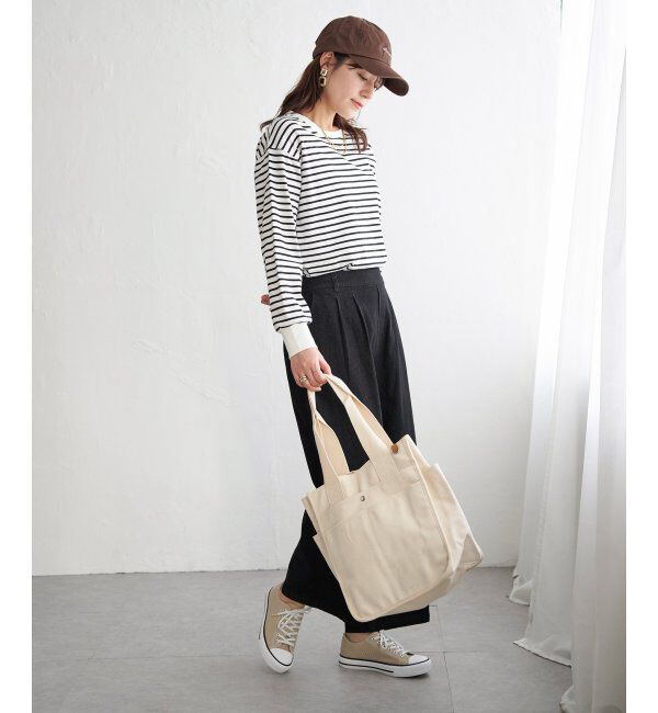 ikka「コットンUVケア裾ラウンドロンT」|Tシャツ・カットソー|