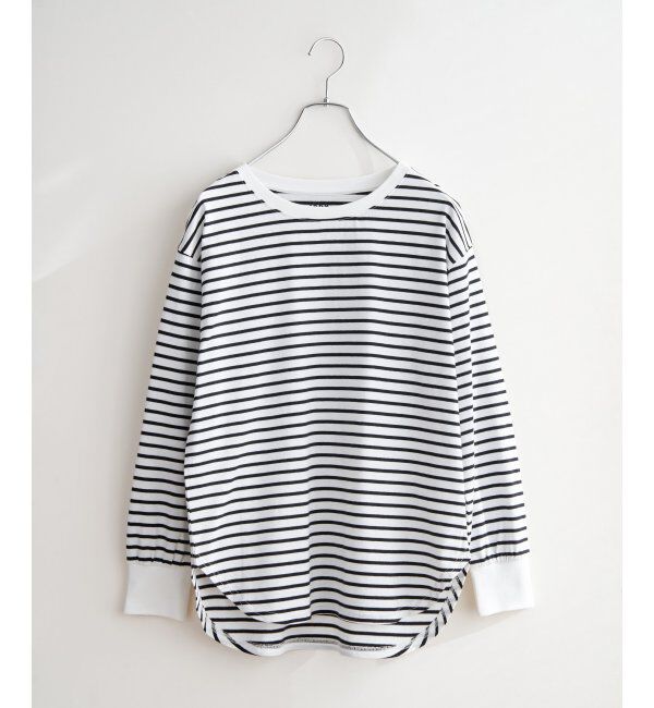 ikka「コットンUVケア裾ラウンドロンT」|Tシャツ・カットソー|