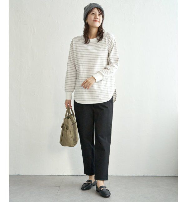 ikka「コットンUVケア裾ラウンドロンT」|Tシャツ・カットソー|