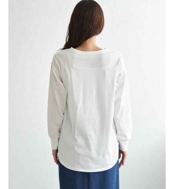 ikka「コットンUVケア裾ラウンドロンT」|Tシャツ・カットソー|