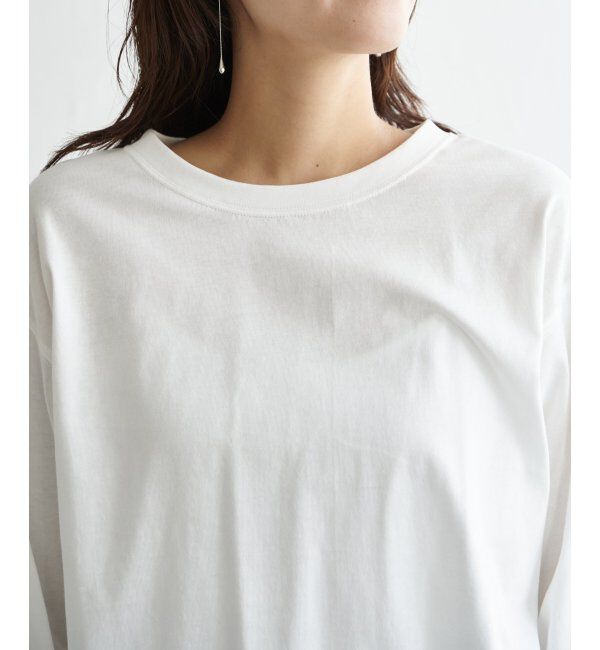 ikka「コットンUVケア裾ラウンドロンT」|Tシャツ・カットソー|