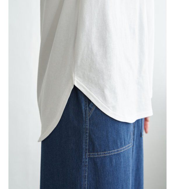ikka「コットンUVケア裾ラウンドロンT」|Tシャツ・カットソー|