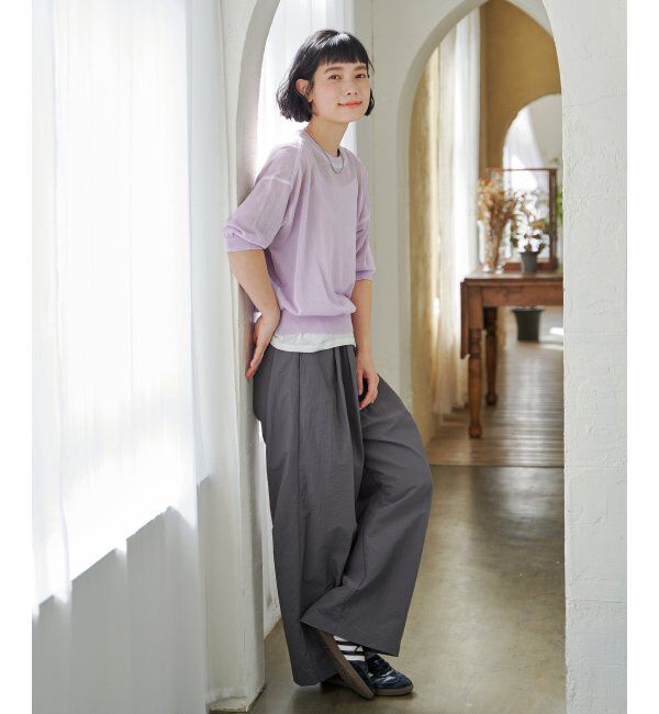 Lbc with Life「シアー配色ステッチプルオーバー」|カーディガン|