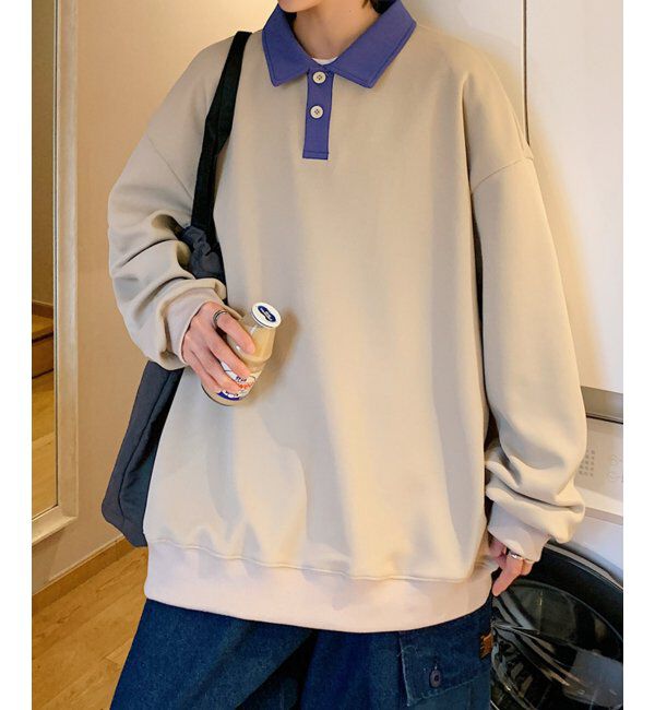 VENCE share style「切り替えポロスウェット」|スウェット・ジャージ|