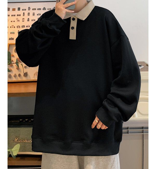 VENCE share style「切り替えポロスウェット」|スウェット・ジャージ|