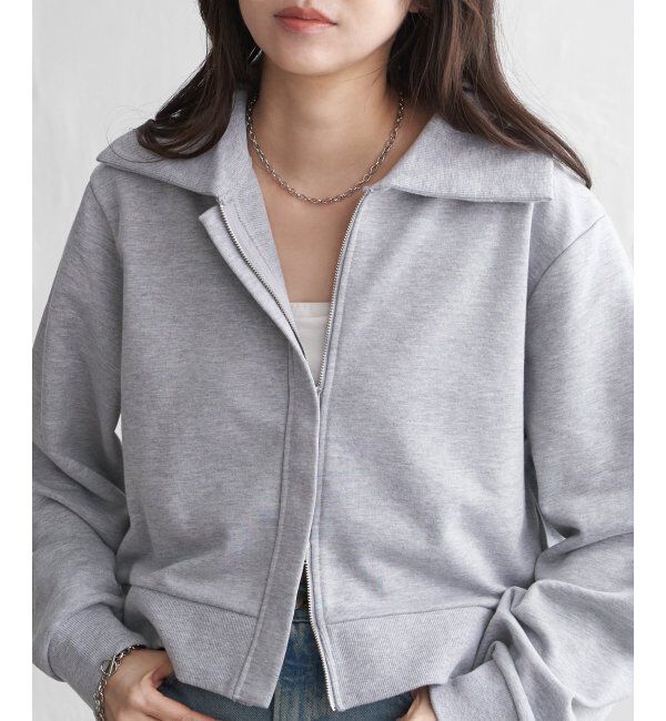 VENCE share style「襟付きジップカーディガン」|スウェット・ジャージ|