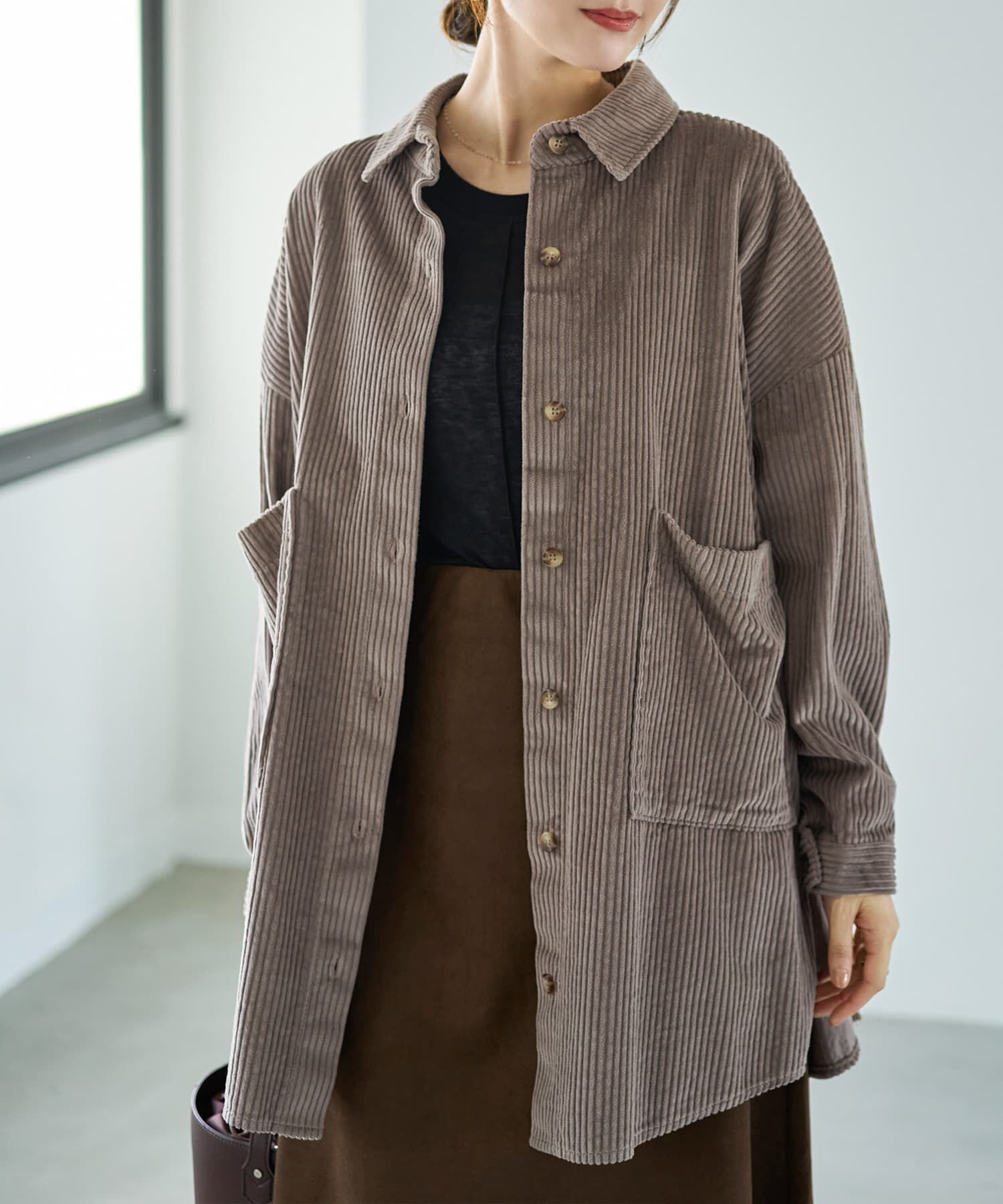 STYLE DELI「【LUXE】コーデュロイシャツジャケット」|その他|モカグレー