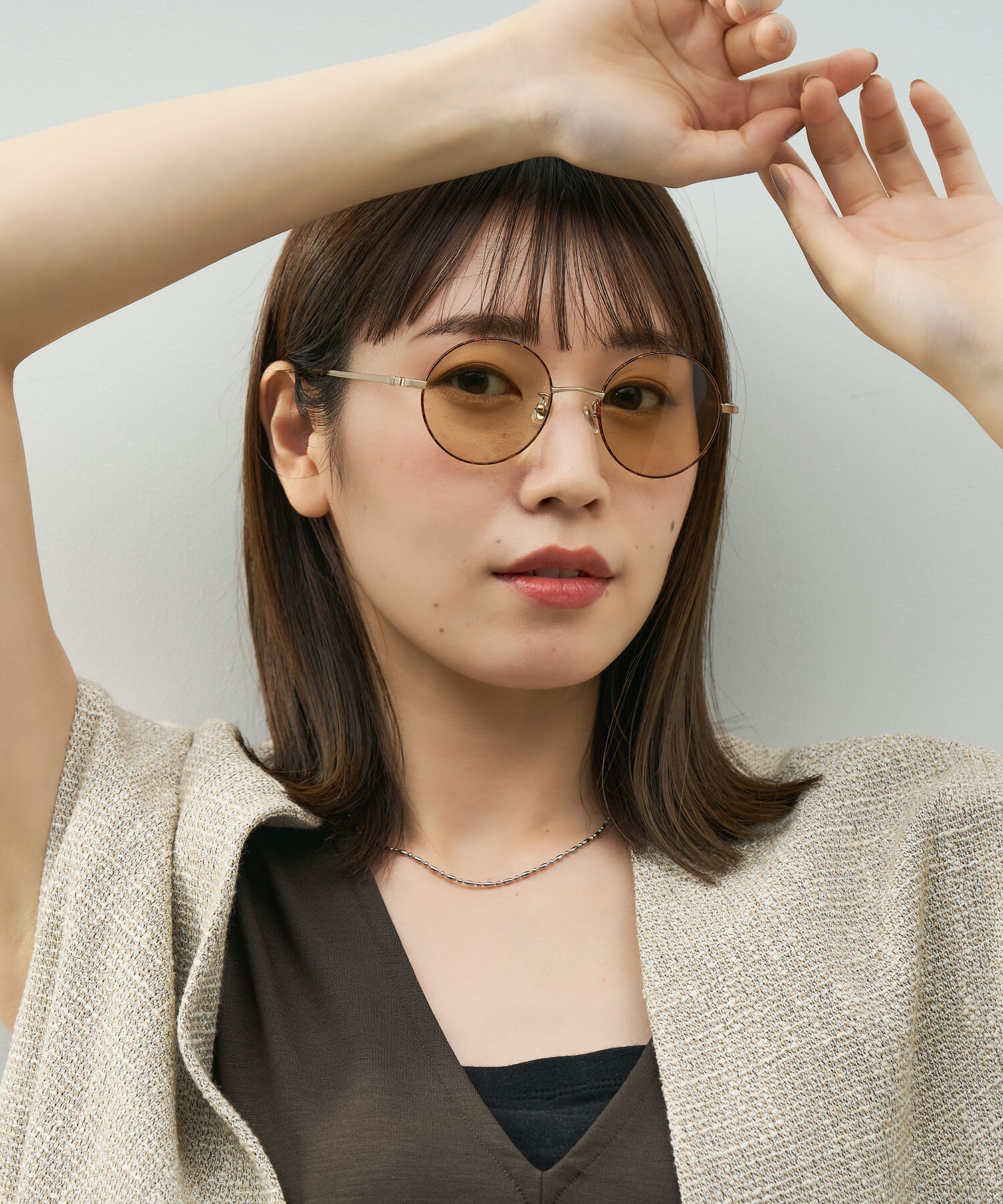  「SUNCUTGlasses/UV100%CUT ラウンド型 丸型 メタル サングラス カラーレンズ 紫外線対策 UVカット」|サングラス|