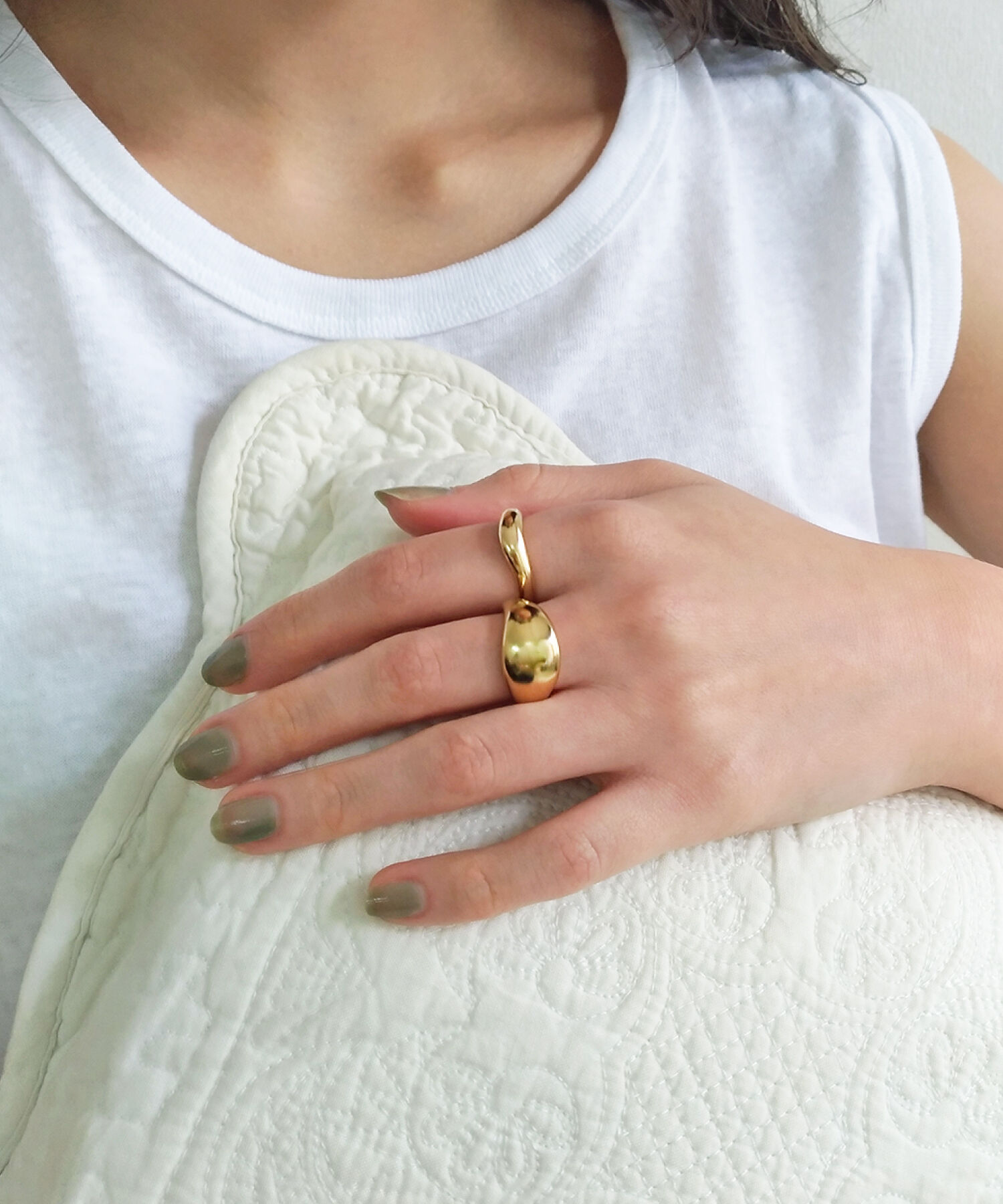 NOIR DE POUPEE「silver925 ミドルボリューム カーブリング (ニッケルフリー)」|リング|