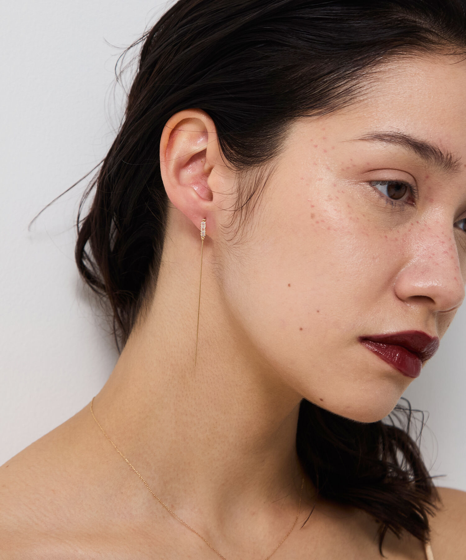 JUPITER「【K10】天然石チェーンピアス/ラブラドライト/ホワイトトパーズ」|ピアス|