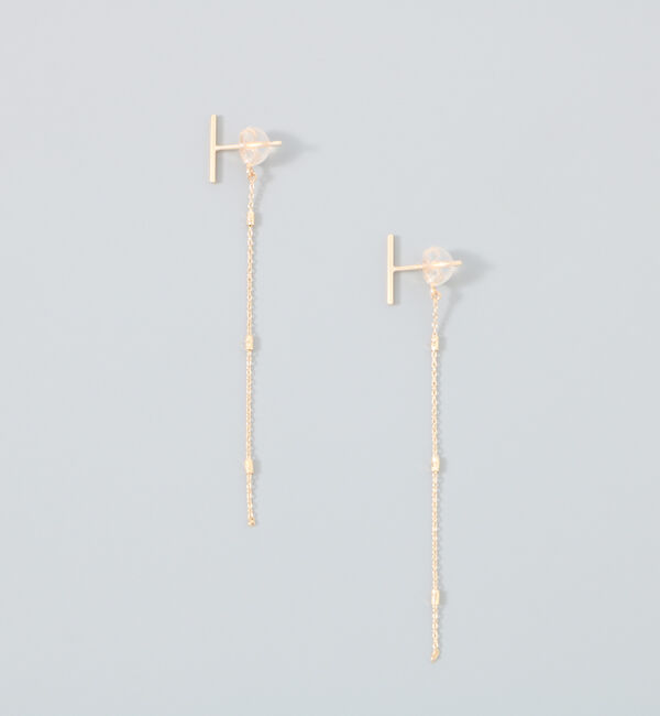 JUPITER「【K10】バーピアス＆チェーンピアスキャッチセット/2way」|ピアス|ゴールド