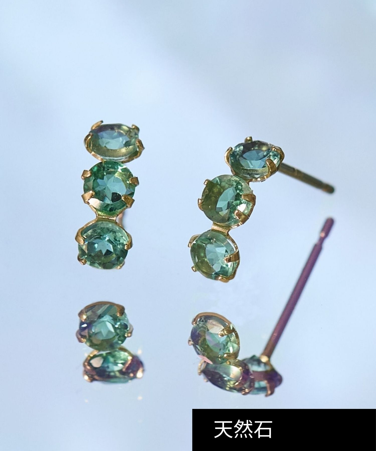 JUPITER「【K10】天然石フープピアス　グリーンクォーツ」|ピアス|グリーン