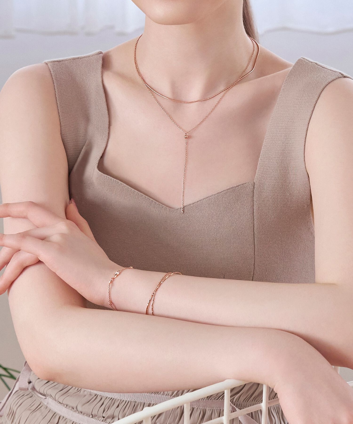 Phoebe「クラッカードレーブバングル ローズゴールド」|ブレスレット・バングル|