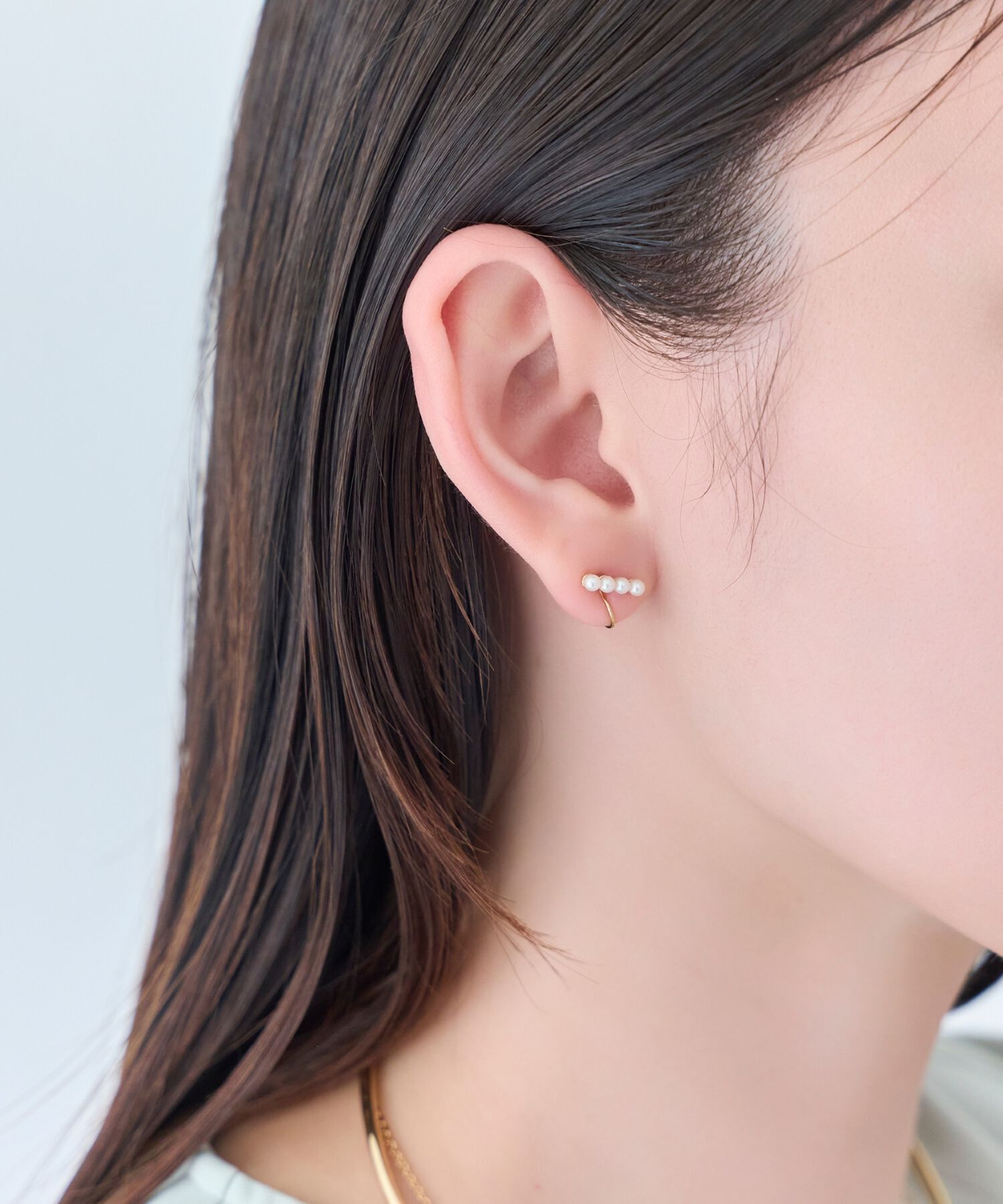 Phoebe「【痛くないシリーズ/金属アレルギー対応】バランスパールライトフィットイヤリング　ゴールド」|イヤリング|