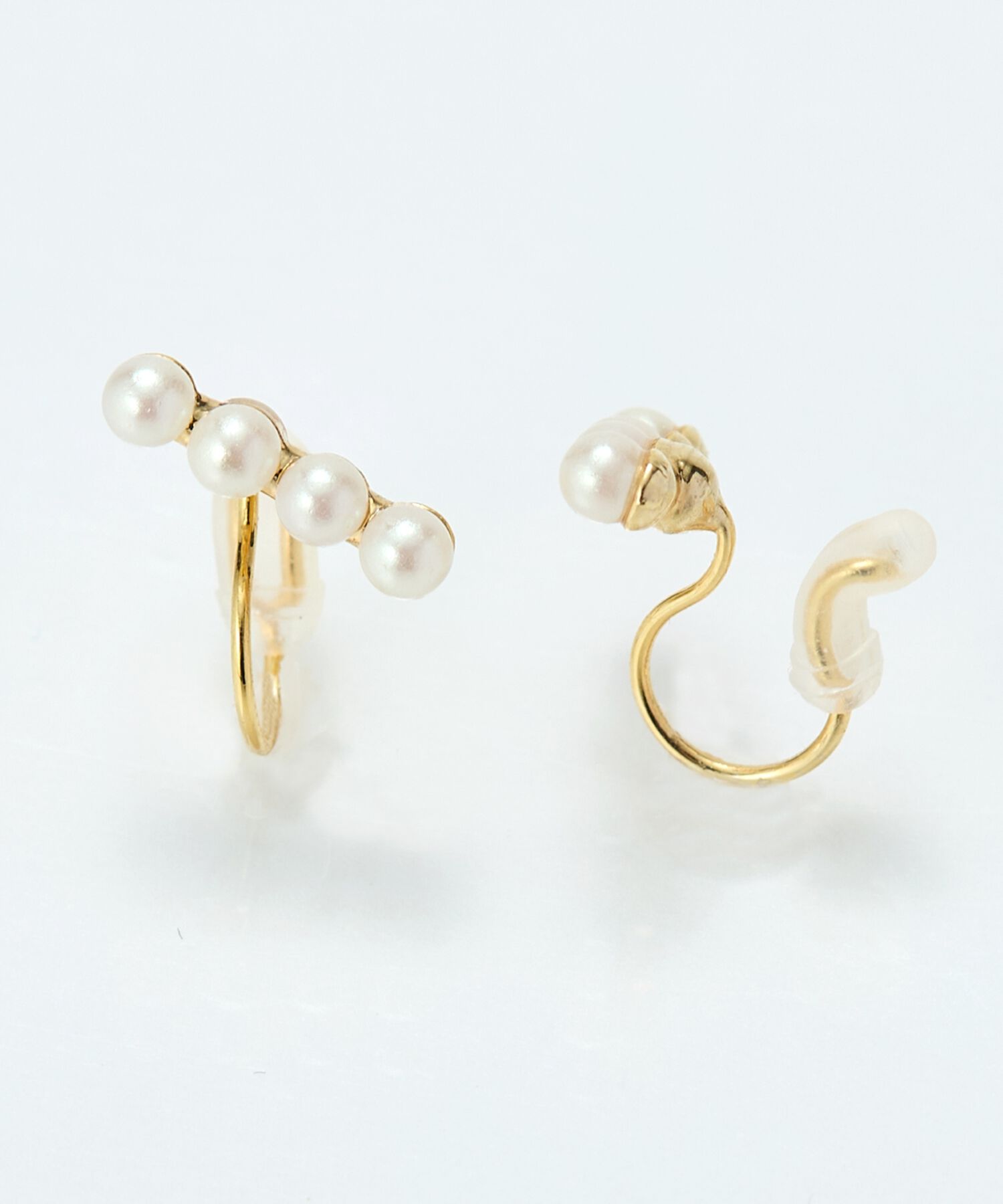 Phoebe「【痛くないシリーズ/金属アレルギー対応】バランスパールライトフィットイヤリング　ゴールド」|イヤリング|