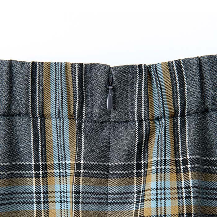 BACKYARD FAMILY「MIND フリンジチェックスカート 通販 日本製 スカート チェックスカート フリンジスカート」|スカート|