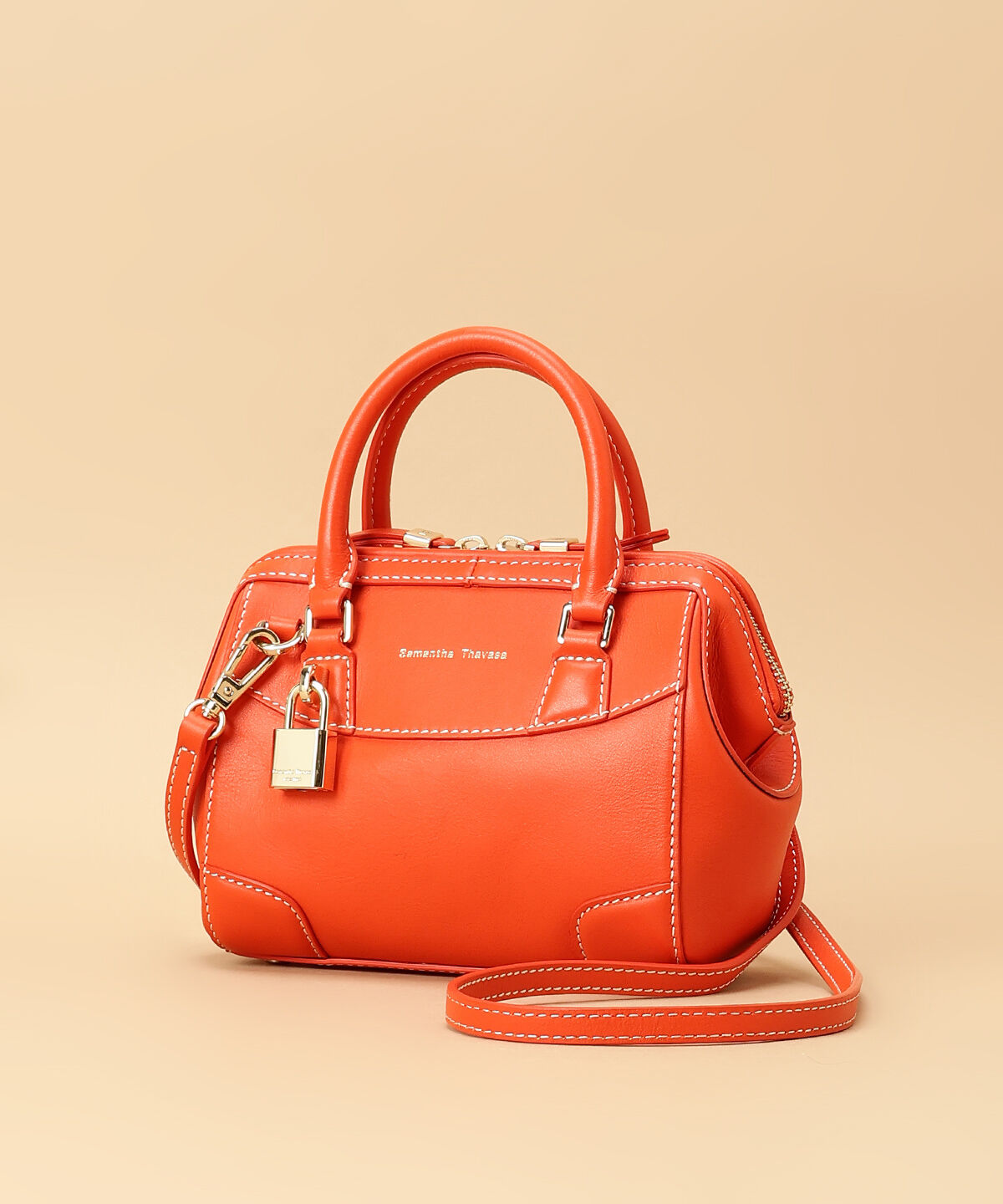 Samantha Thavasa「イタリアンカーフレザー ボストンバッグ 小サイズ」|ハンドバッグ|