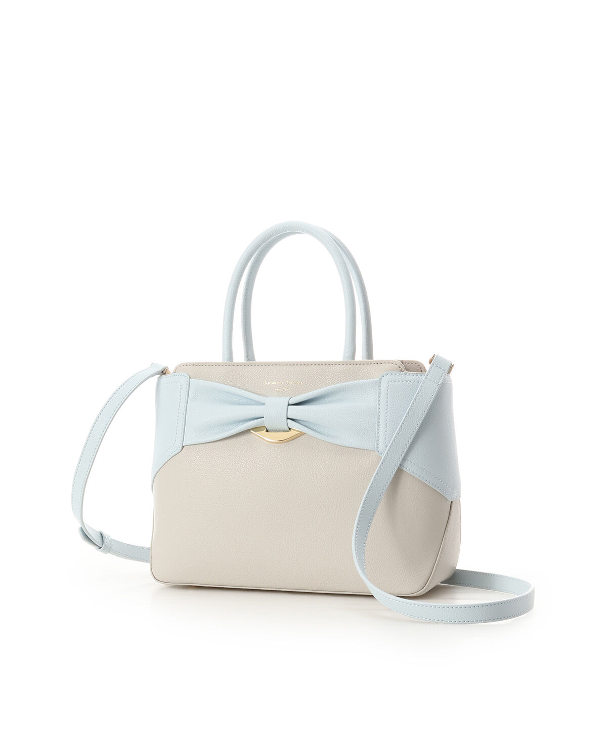 Samantha Thavasa「バイカラーリボンモチーフ スプリットレザーハンドバッグ」|ハンドバッグ|