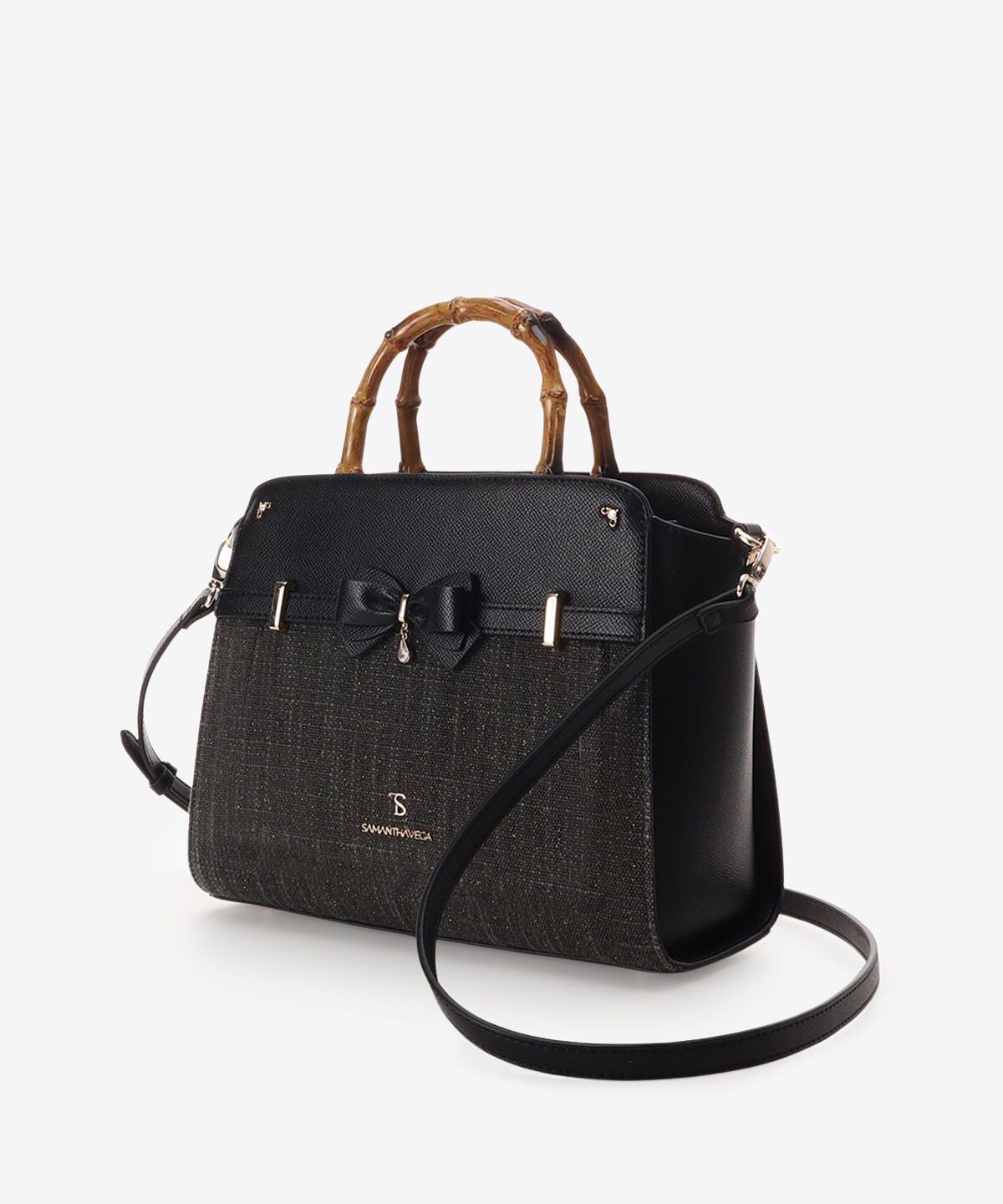 Samantha Vega「マテリアルアクセントリボンハンドバッグ」|ハンドバッグ|