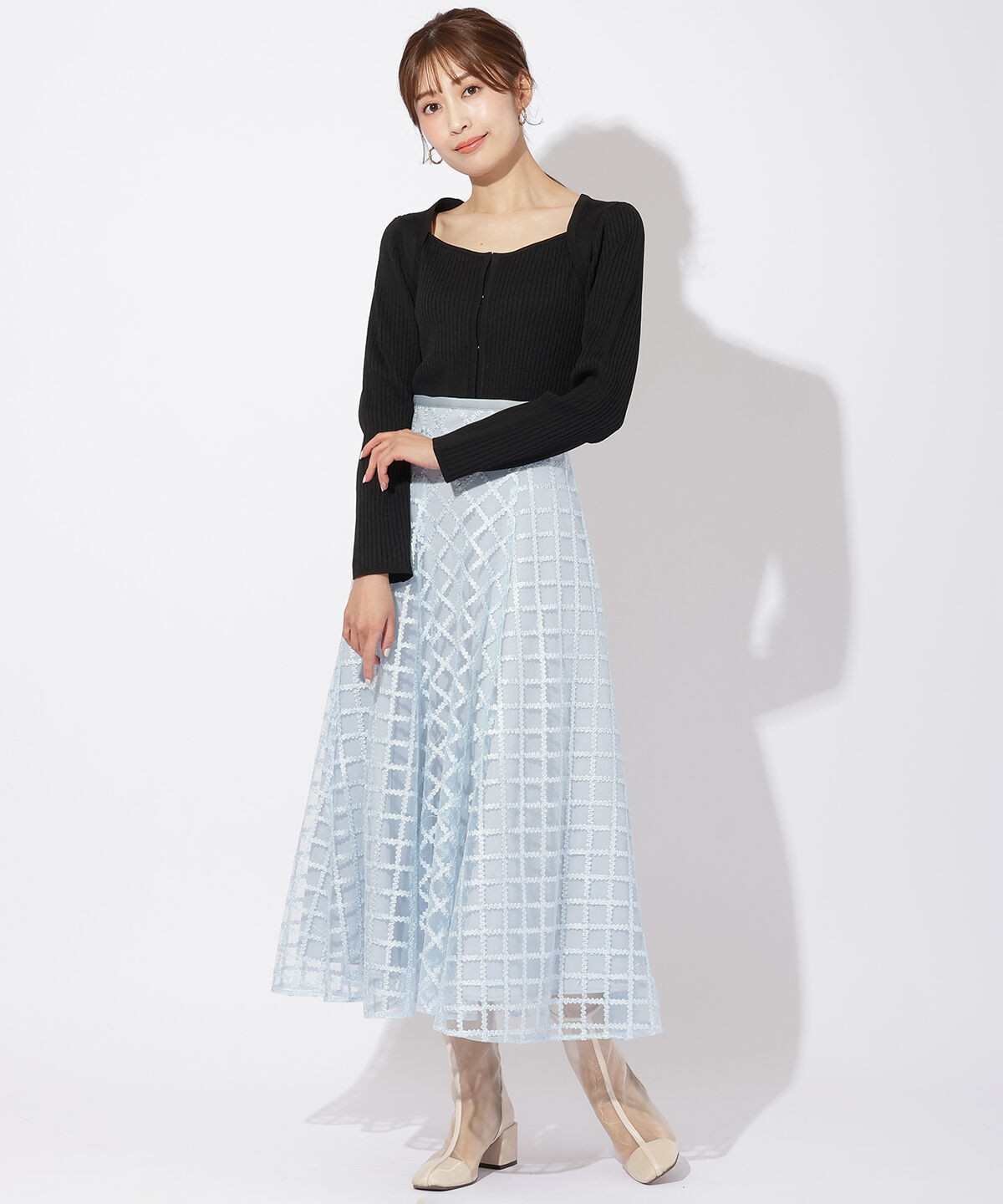 アンドクチュール「フロントホックビスチェライクプルオーバー」|ニット・セーター|