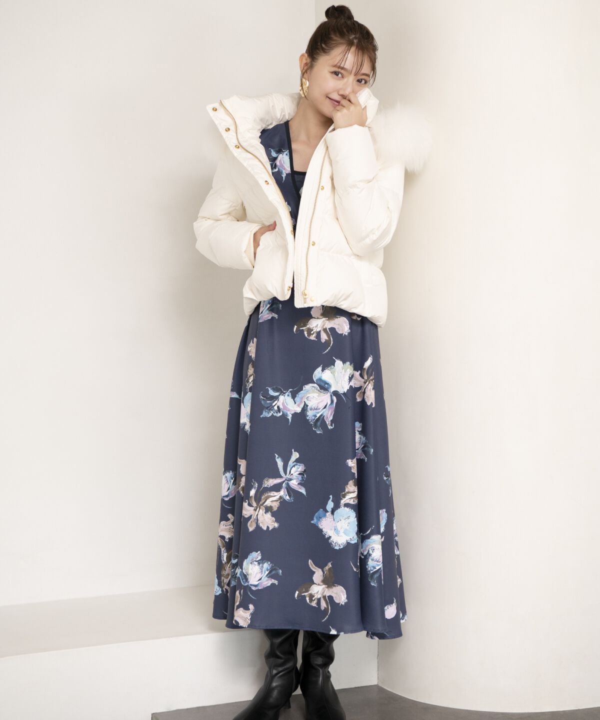 アンドクチュール「FOXファー付きショートダウン」|ダウン|