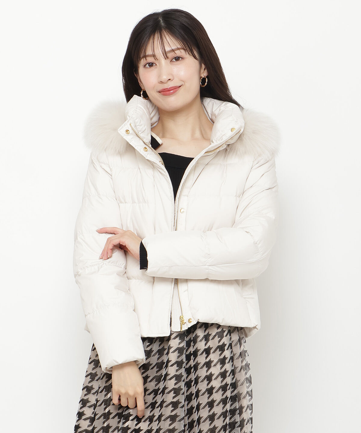 アンドクチュール「FOXファー付きショートダウン」|ダウン|