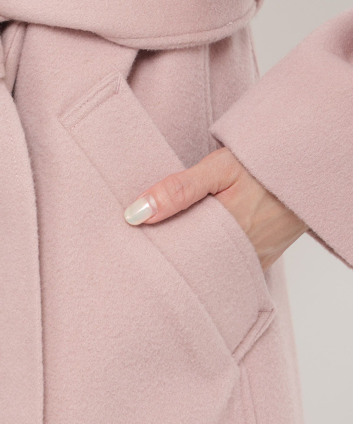 アンドクチュール「ウールビーバービッグカラーロングコート」|ダウン|