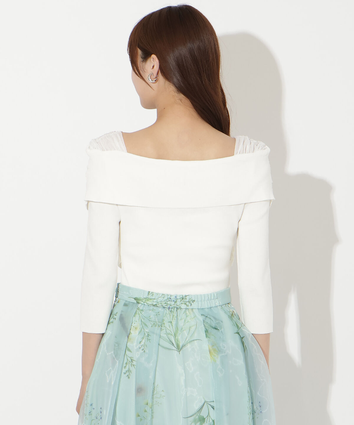 アンドクチュール「7分袖クロスネックニットプルオーバー」|ニット・セーター|