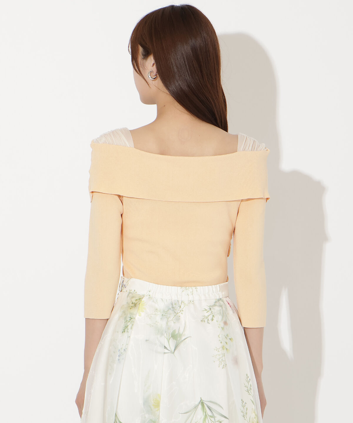 アンドクチュール「7分袖クロスネックニットプルオーバー」|ニット・セーター|