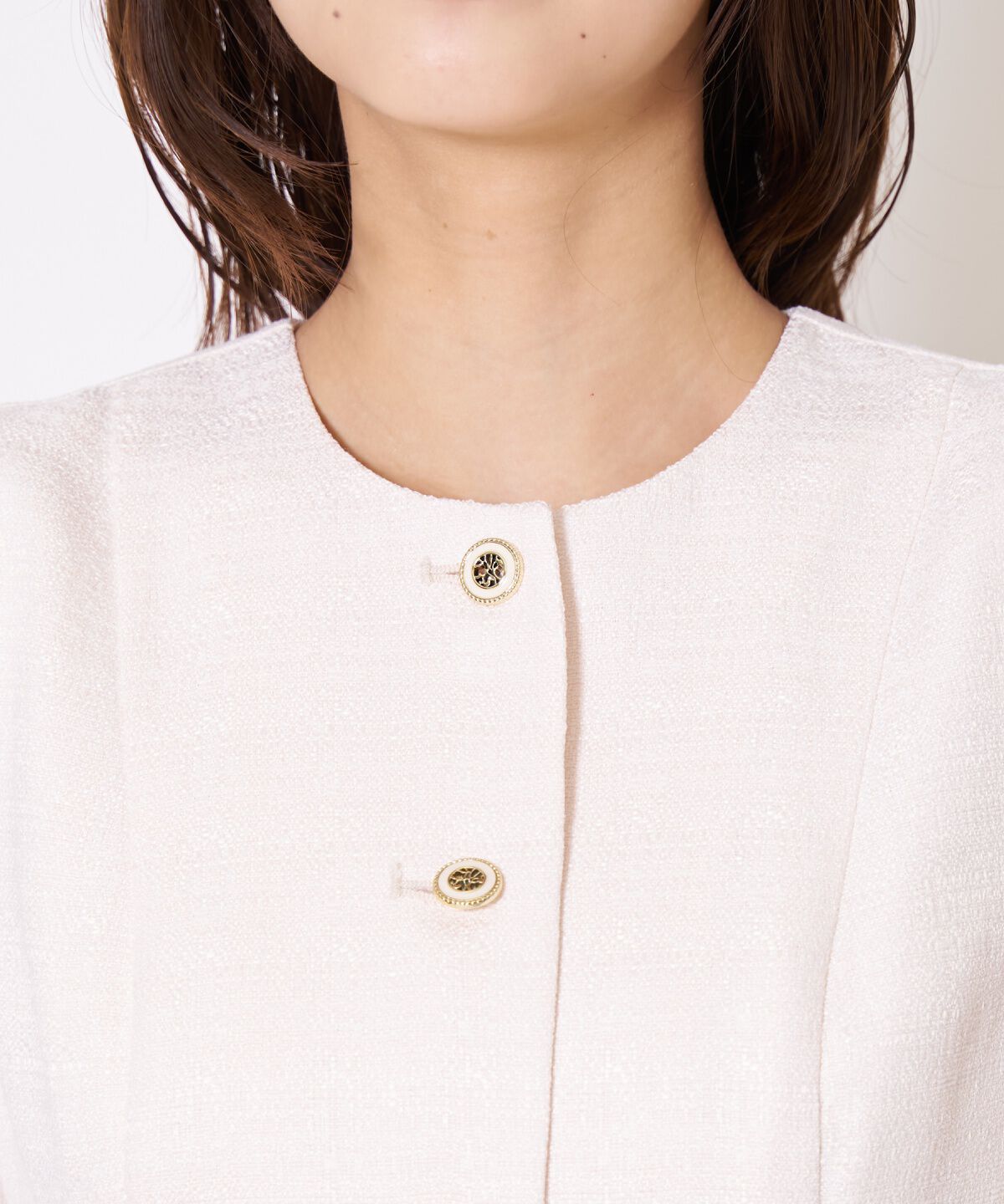 アンドクチュール「ツイードジャケットドッキングワンピース」|ワンピース|