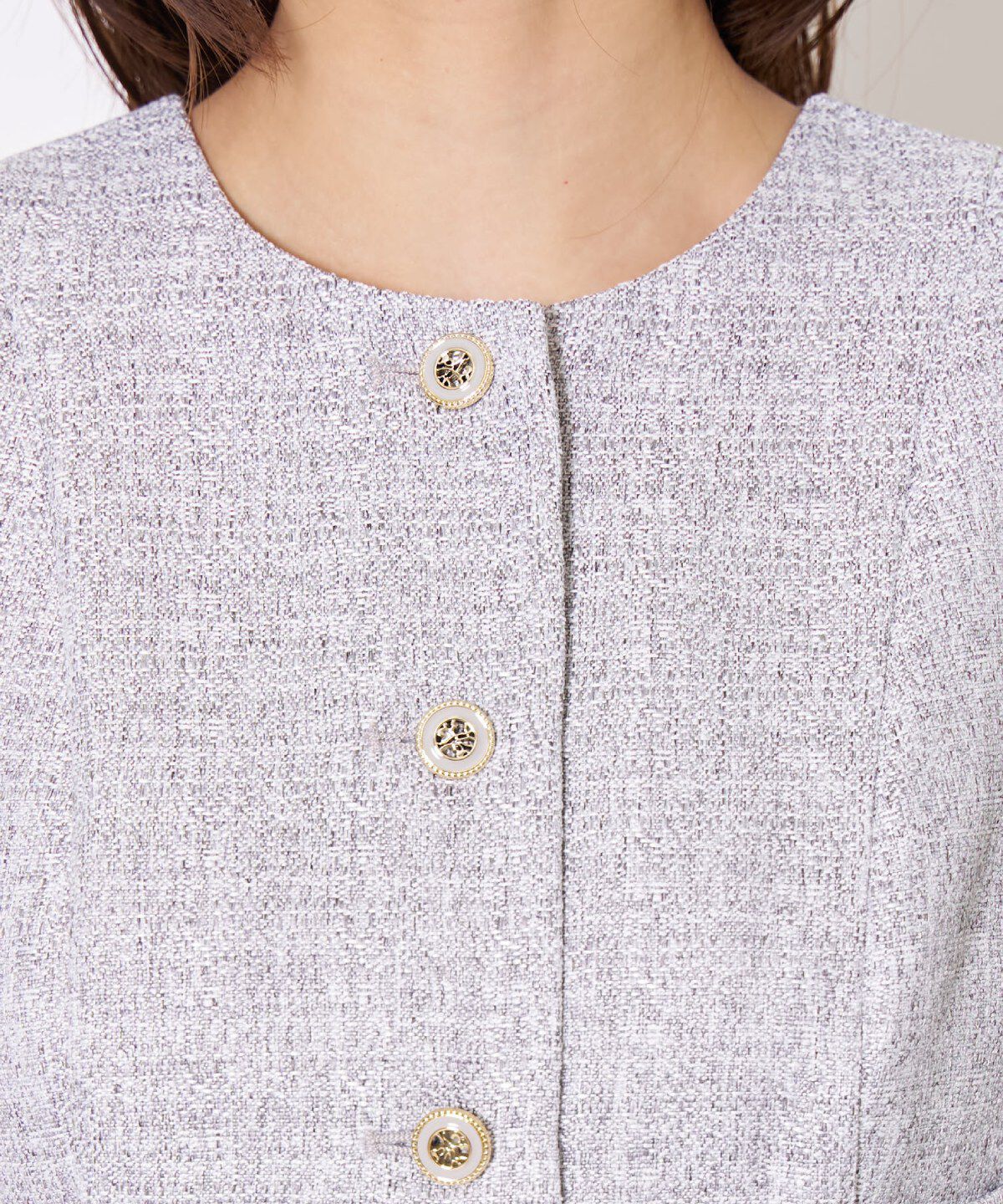 アンドクチュール「ツイードジャケットドッキングワンピース」|ワンピース|