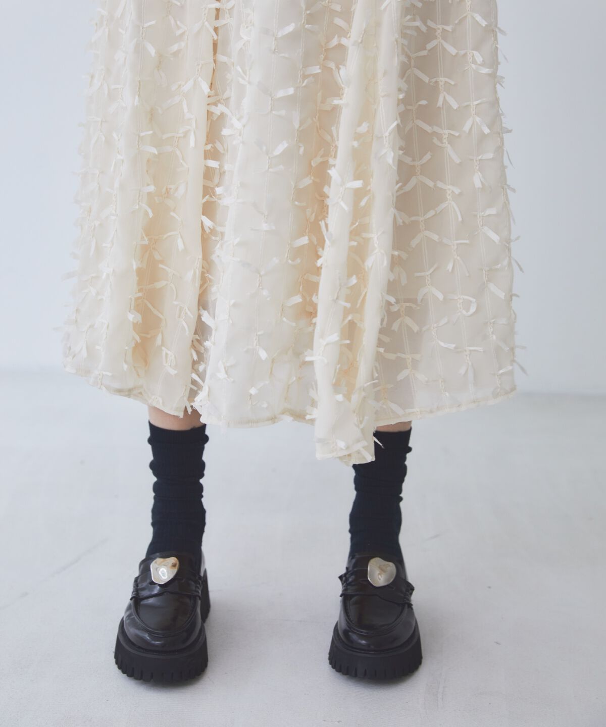 REDYAZEL「リボンモチーフフレアスカート」|フレア|