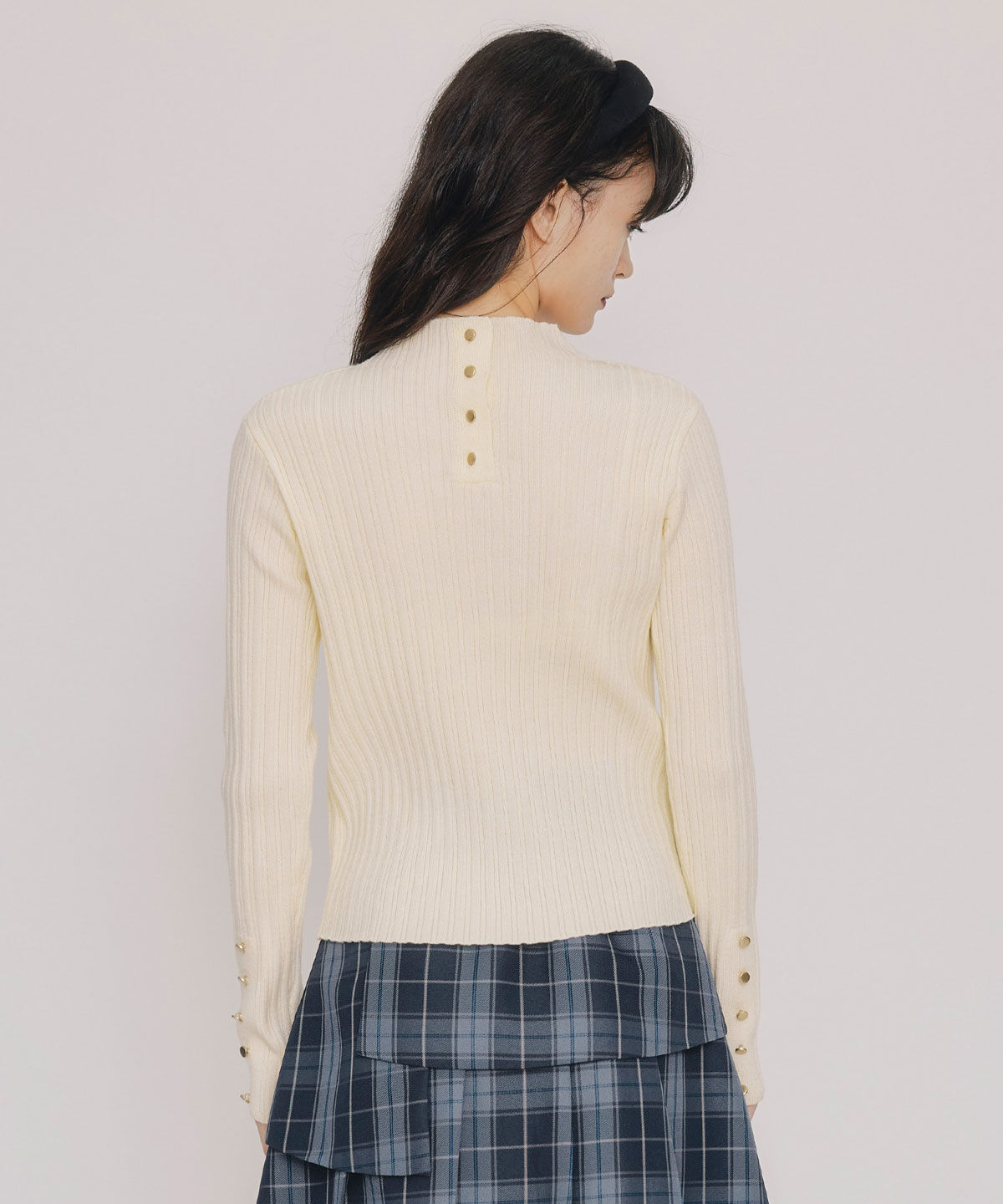 REDYAZEL「レイヤードデザインランダムリブニットプルオーバー」|ニット・セーター|