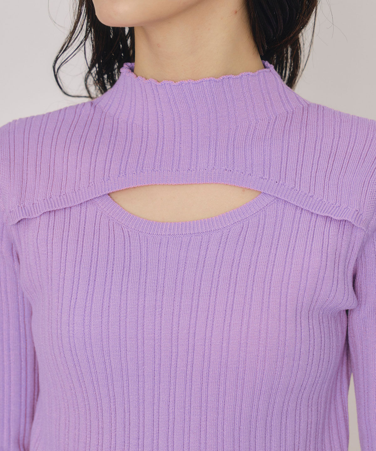 REDYAZEL「レイヤードデザインランダムリブニットプルオーバー」|ニット・セーター|