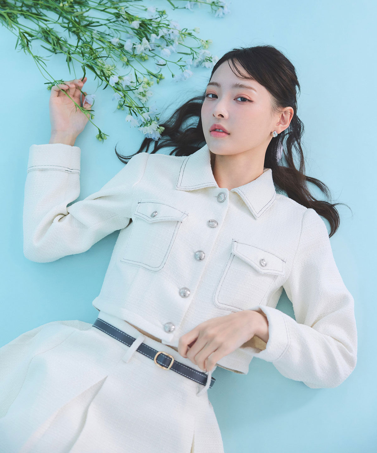 REDYAZEL「ダブルステッチツイードブラウス&times;フレアロングスカートセットアップ」|ワンピース|