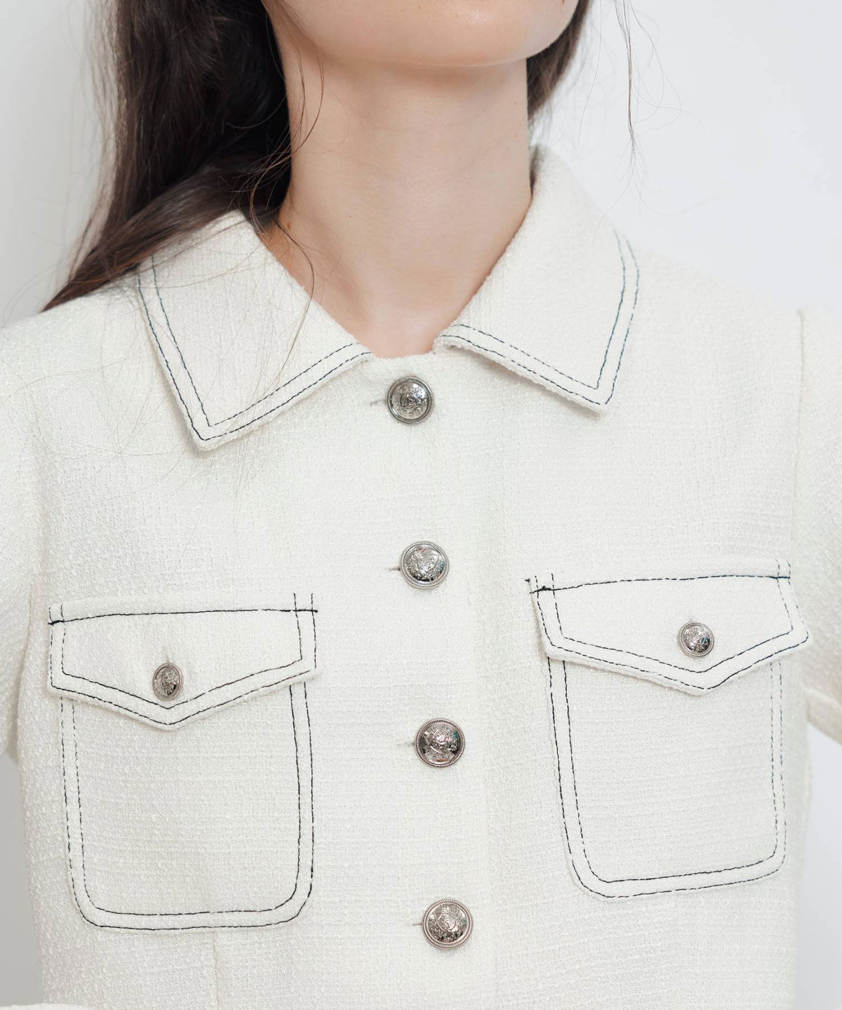 REDYAZEL「ダブルステッチツイードブラウス&times;フレアロングスカートセットアップ」|ワンピース|