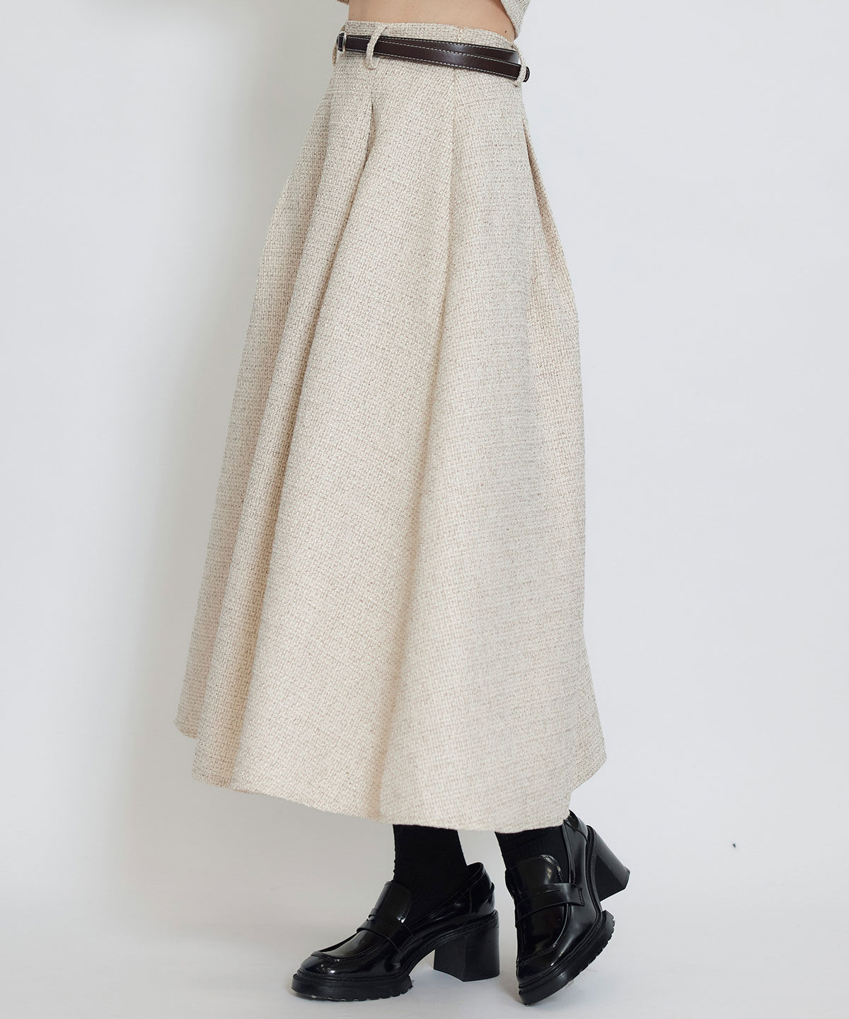 REDYAZEL「ダブルステッチツイードブラウス&times;フレアロングスカートセットアップ」|ワンピース|