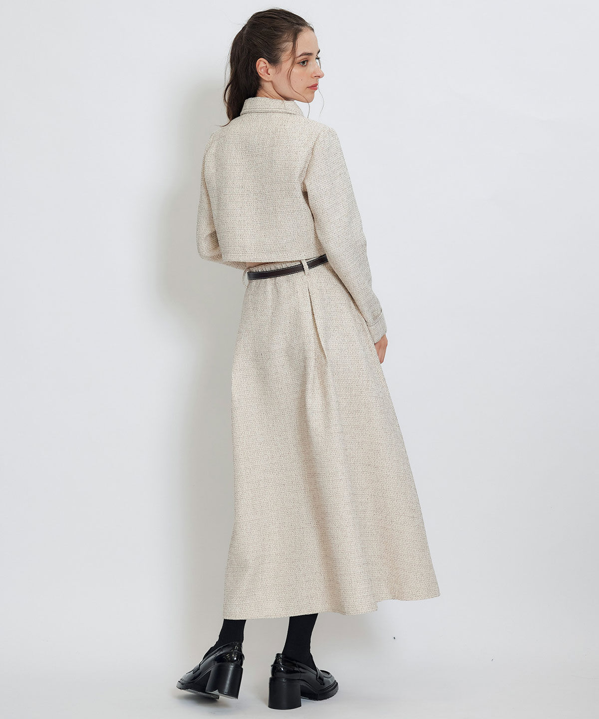 REDYAZEL「ダブルステッチツイードブラウス&times;フレアロングスカートセットアップ」|ワンピース|