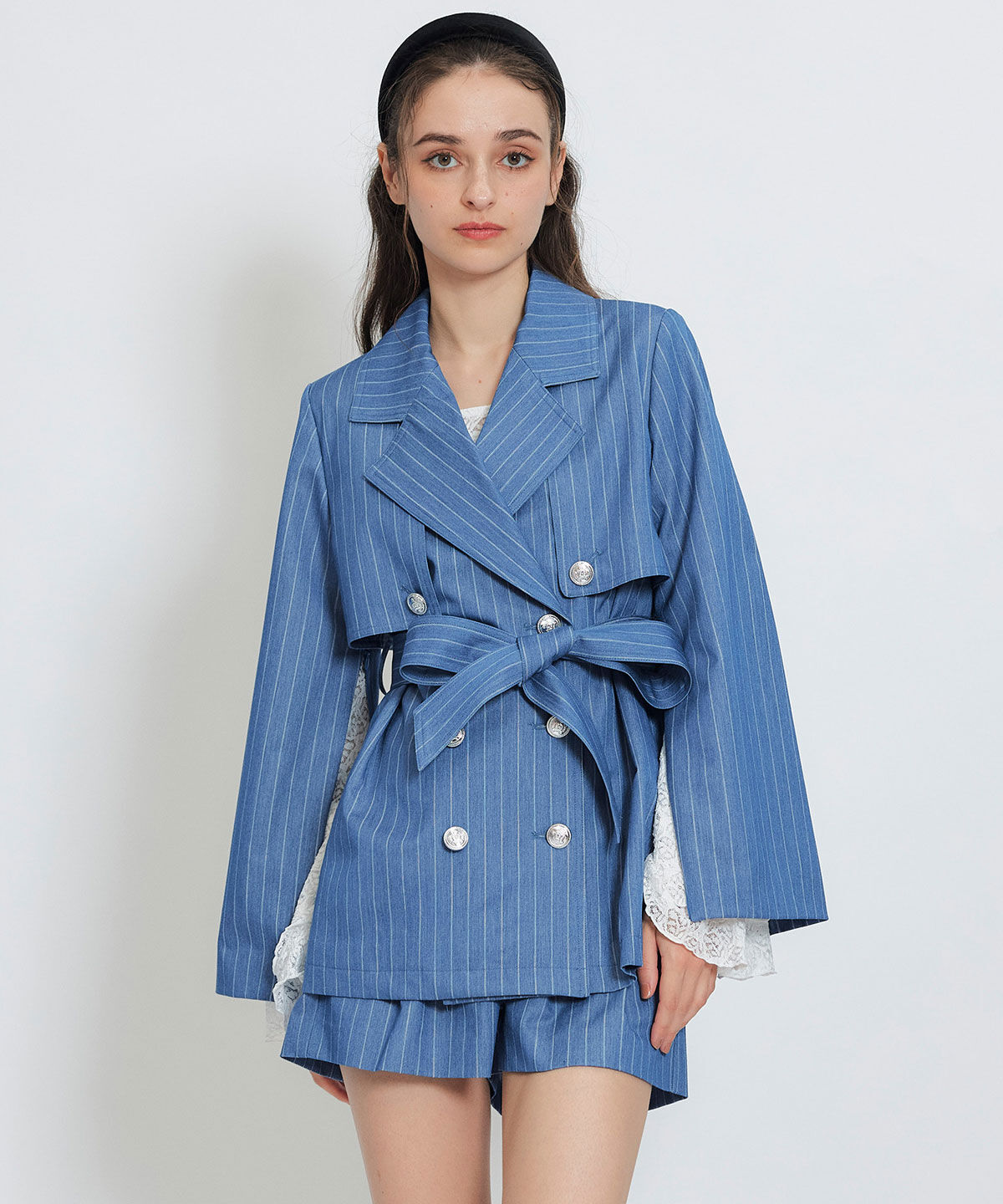 REDYAZEL「ボリュームスリーブシアーレースブラウス&times;ベーシックキャミソール」|Tシャツ・カットソー|