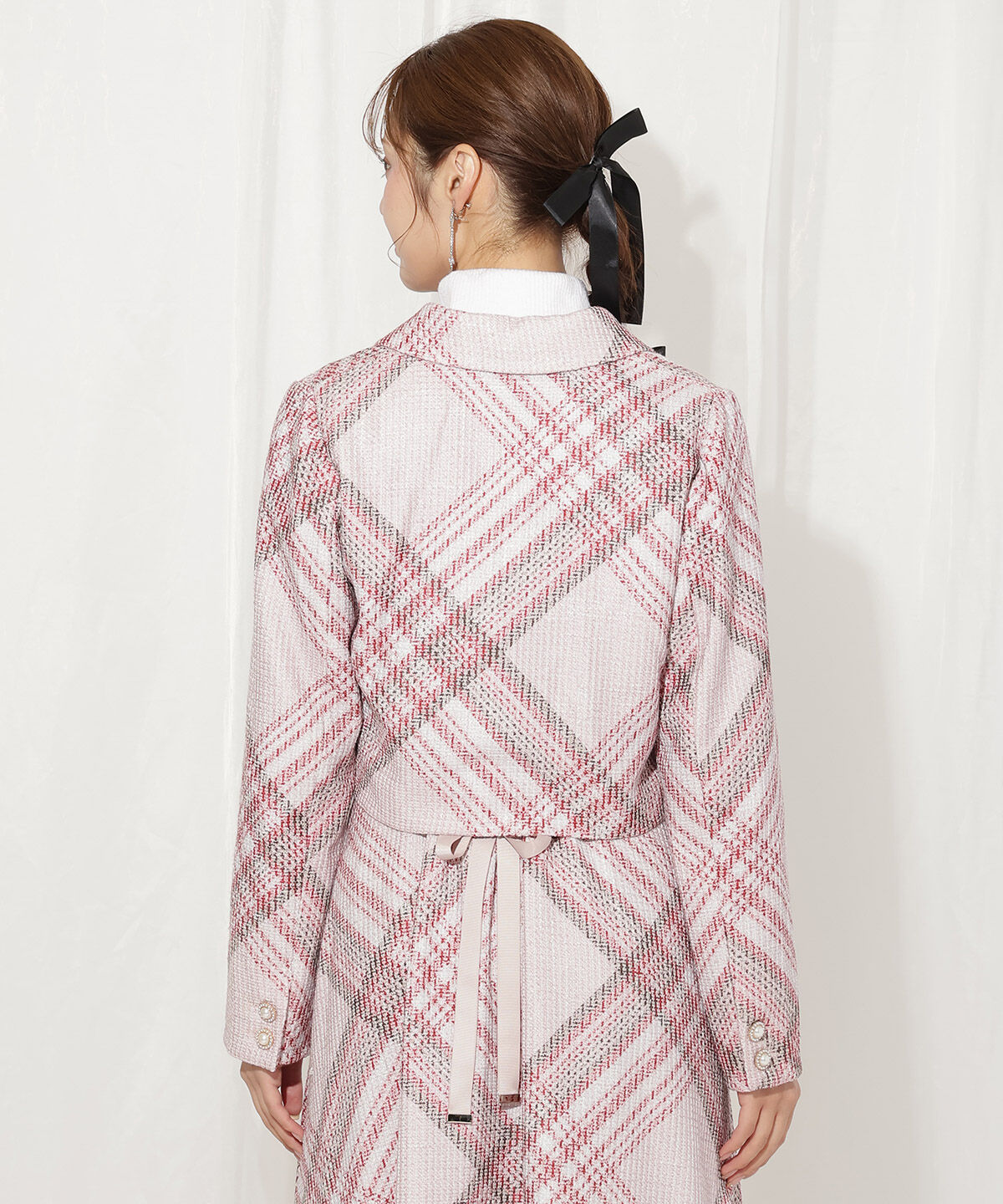 WILLSELECTION「ツイードチェックショートジャケット」|テーラードジャケット|