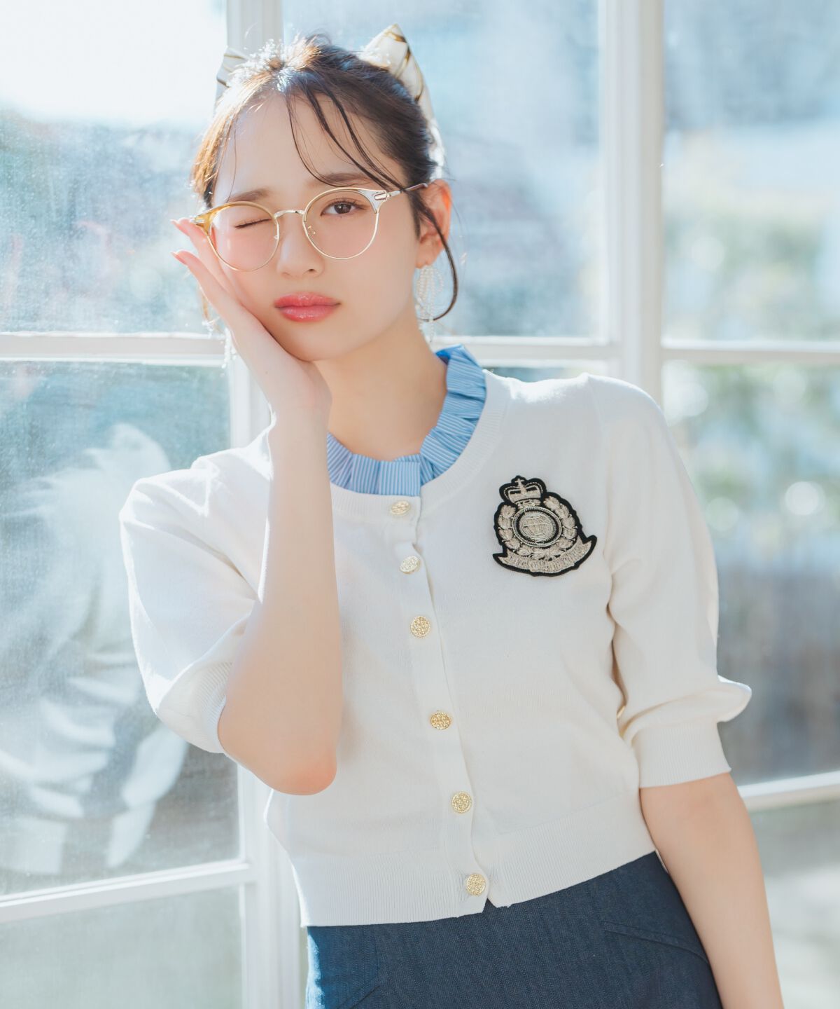 WILLSELECTION「襟フリル付きカーディガン」|カーディガン|オフ