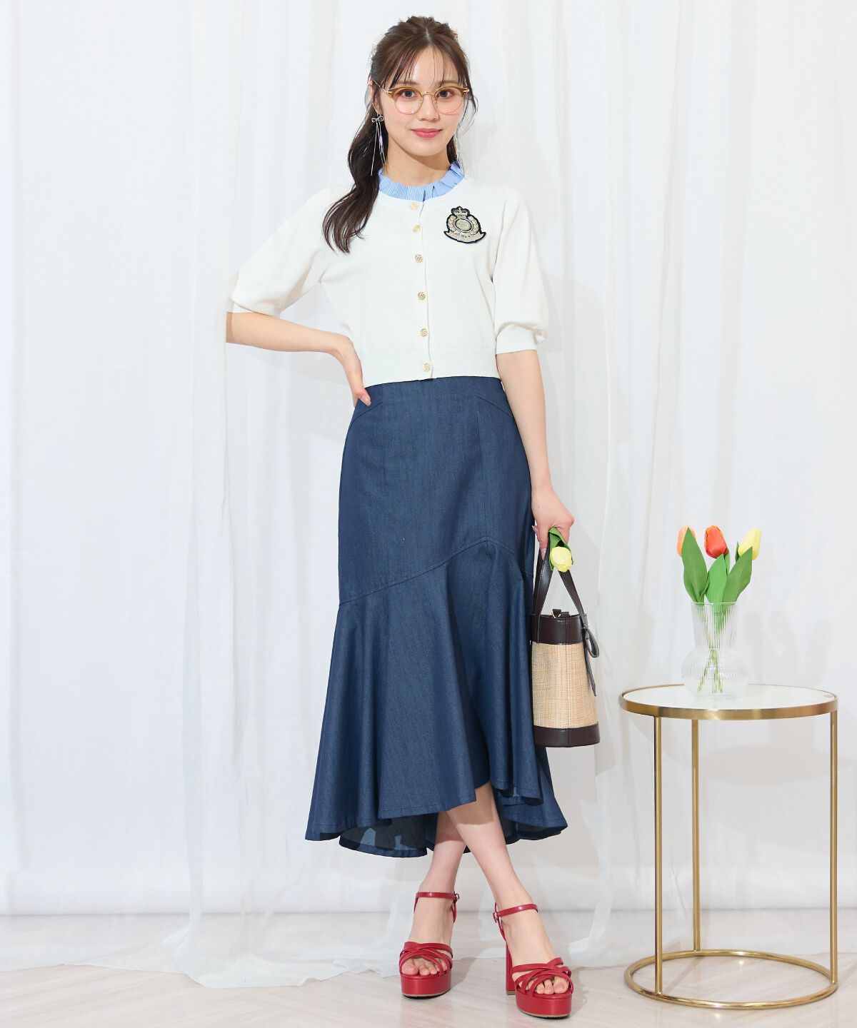 WILLSELECTION「襟フリル付きカーディガン」|カーディガン|