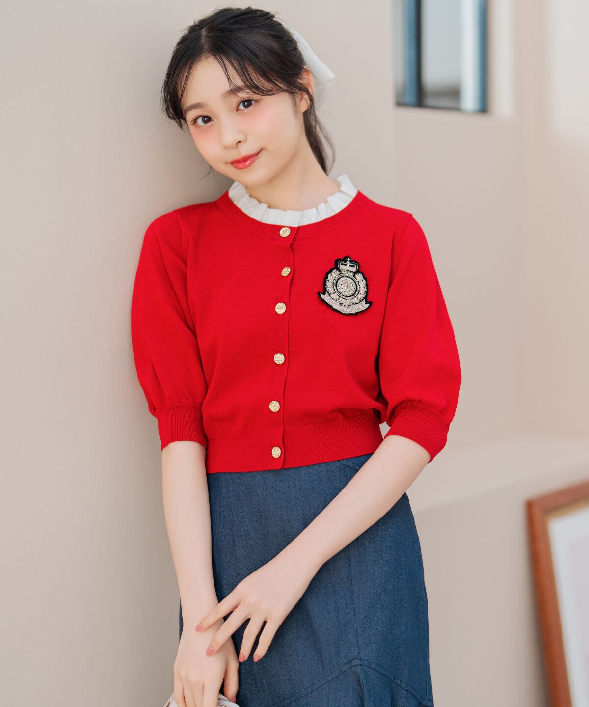 WILLSELECTION「襟フリル付きカーディガン」|カーディガン|